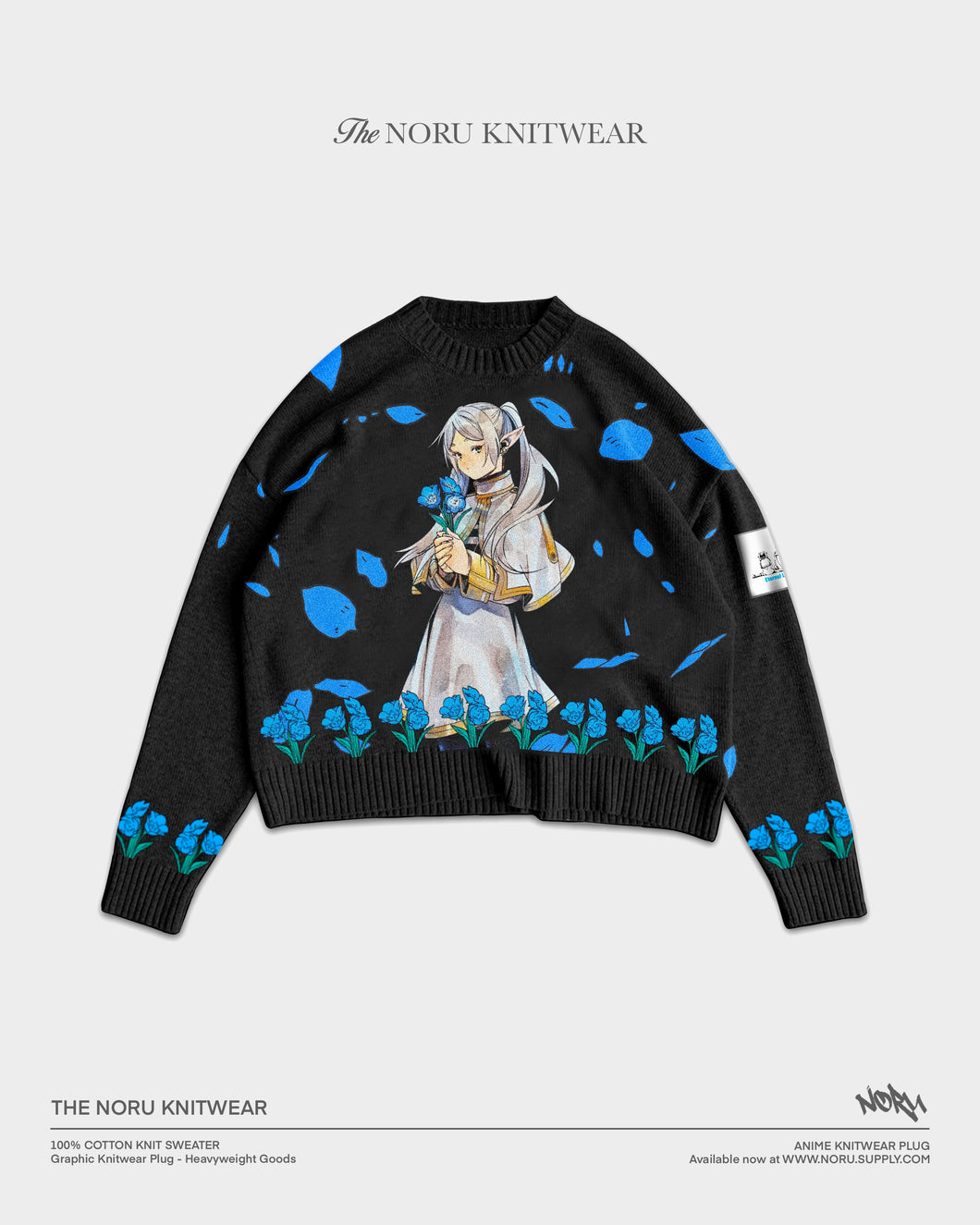 FRIEREN BLUE MOON FLOWER KNIT SWEATER *PRE-ORDER*